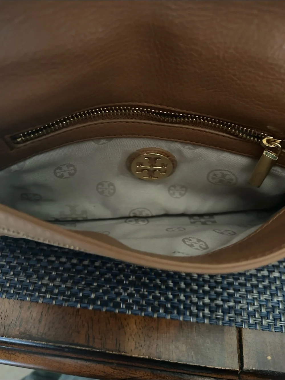 Tory Burch Amanda Tan Leather Clutch/Crossbody